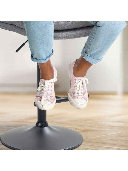 Lot de 2 tabourets de bar tissu Damar, gris Lot de 2 tabourets de bar tissu Damar, gris