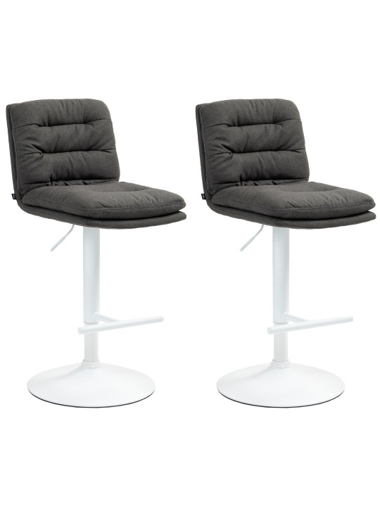 Lot de 2 tabourets de bar tissu Damar, gris foncé