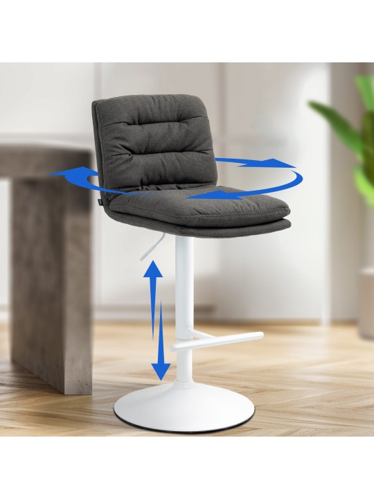 Lot de 2 tabourets de bar tissu Damar, gris foncé