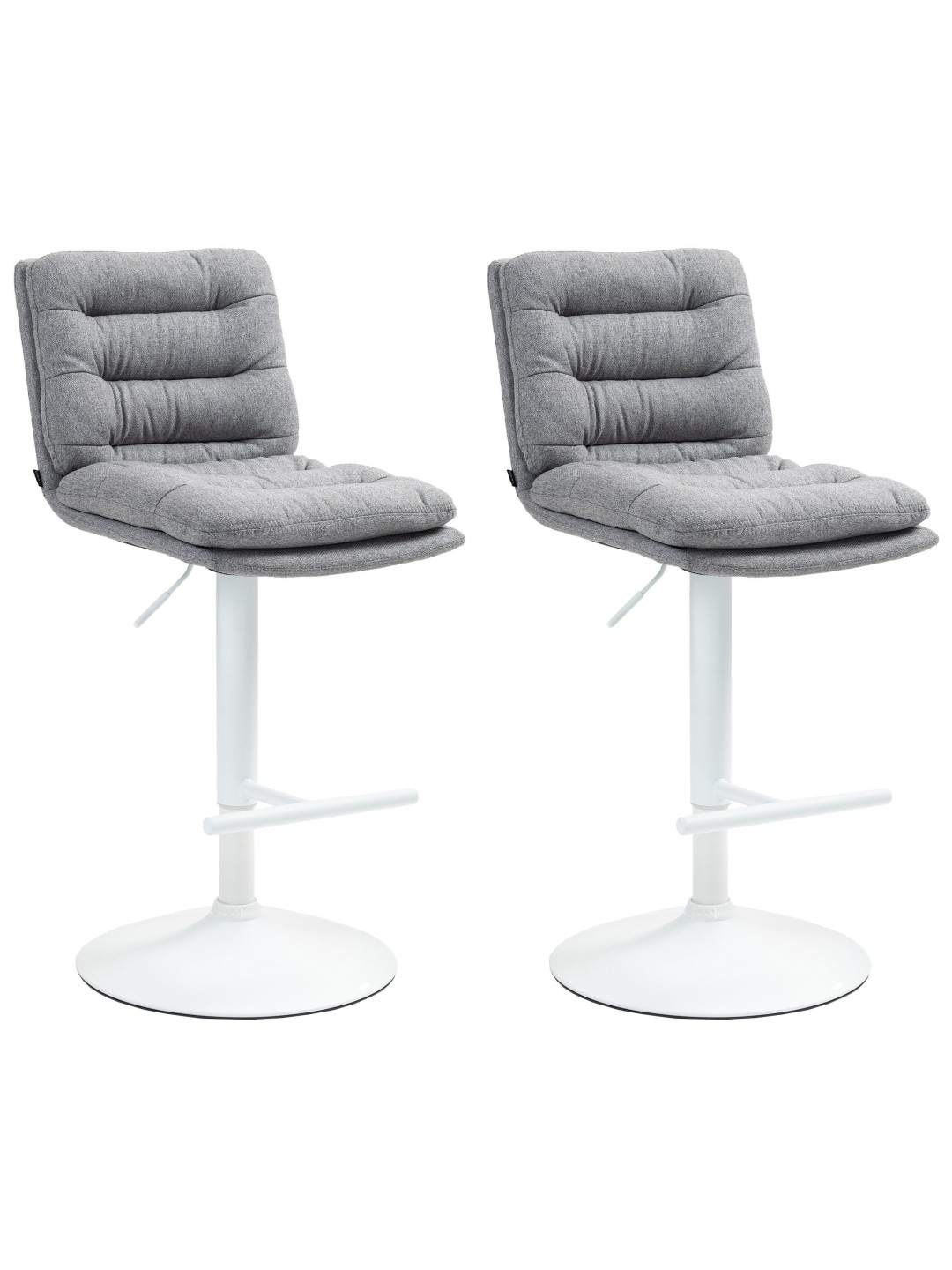 Lot de 2 tabourets de bar tissu Damar, gris