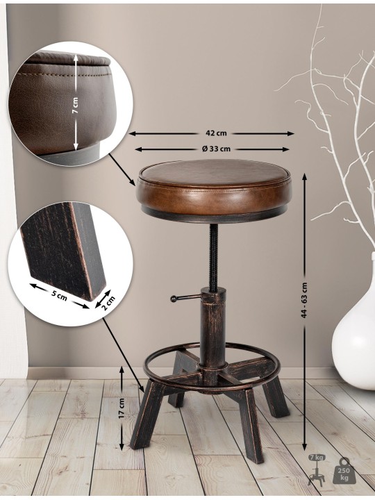 Tabouret Destin, bronze