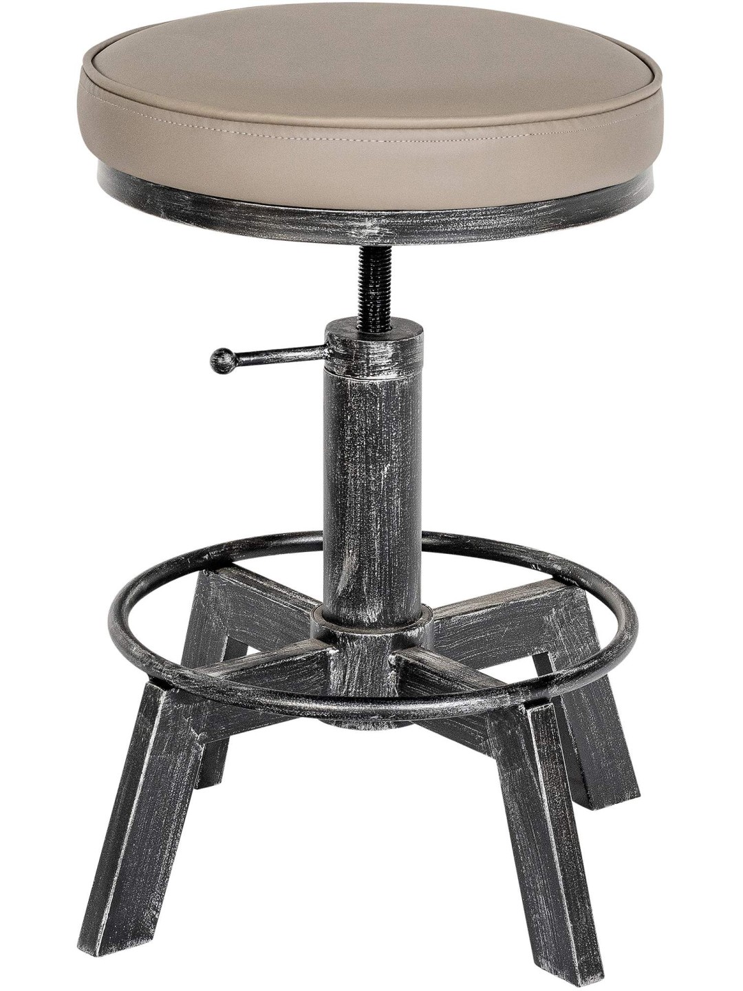 Tabouret Destin, argent antique