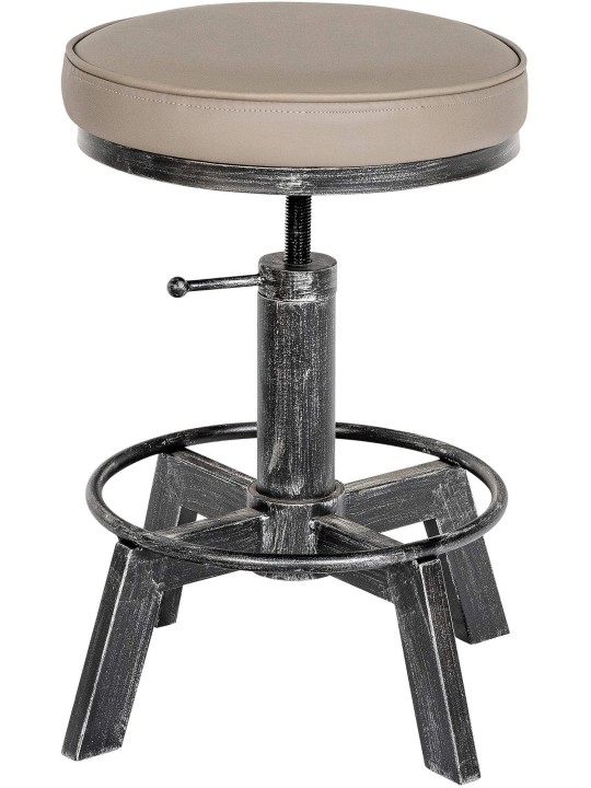 Tabouret Destin, argent antique