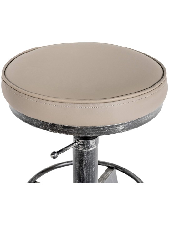 Tabouret Destin, argent antique