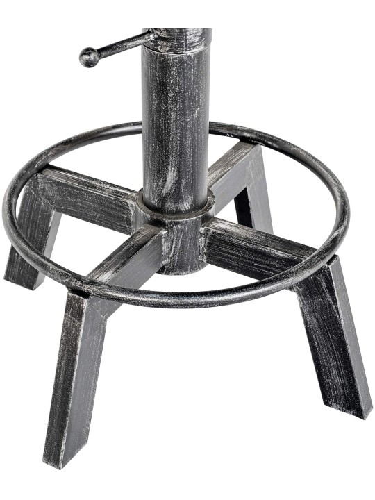 Tabouret Destin, argent antique