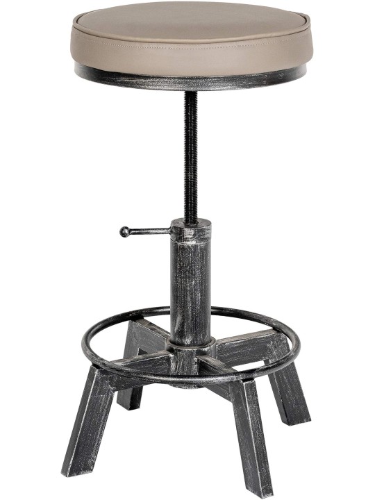 Tabouret Destin, argent antique