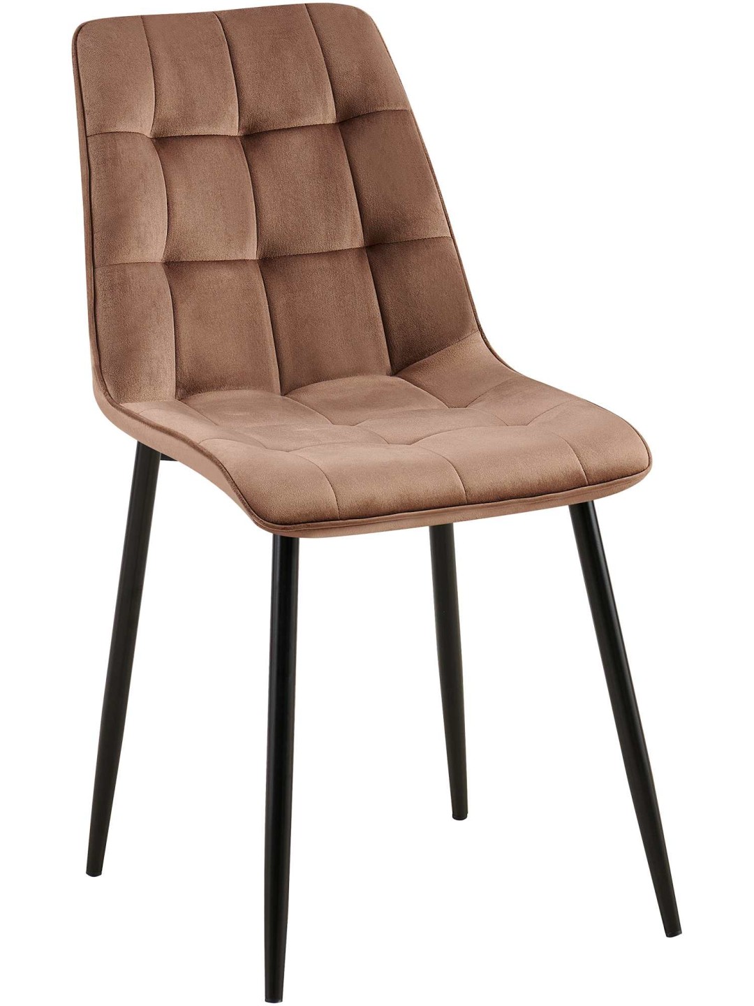 Chaise de salle à manger en velours Gifford, brun