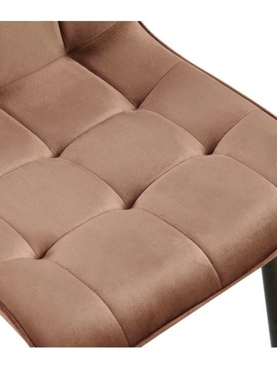 Chaise de salle à manger en velours Gifford, brun Chaise de salle à manger en velours Gifford, brun