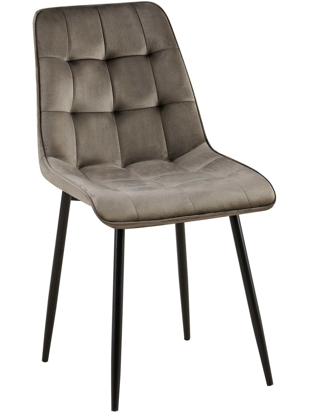 Chaise de salle à manger en velours Gifford, anthracite