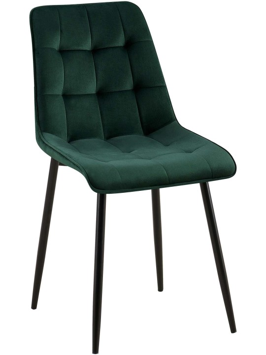 Chaise de salle à manger en velours Gifford, vert