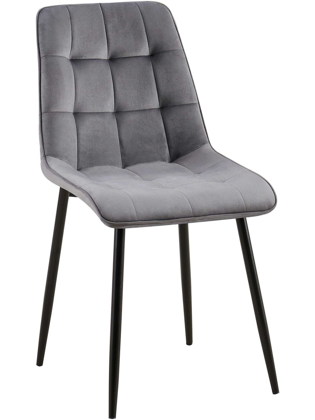 Chaise de salle à manger en velours Gifford, gris foncé