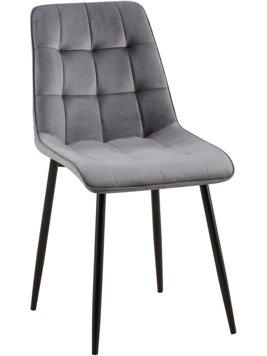 Chaise de salle à manger en velours Gifford, gris foncé Chaise de salle à manger en velours Gifford, gris foncé