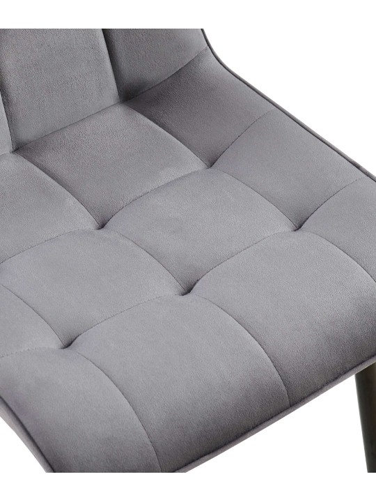 Chaise de salle à manger en velours Gifford, gris foncé Chaise de salle à manger en velours Gifford, gris foncé