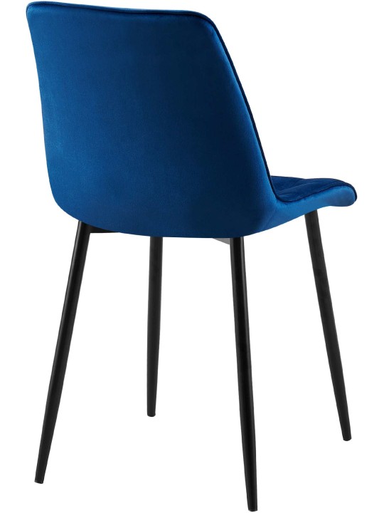 Chaise de salle à manger en velours Gifford, bleu foncé