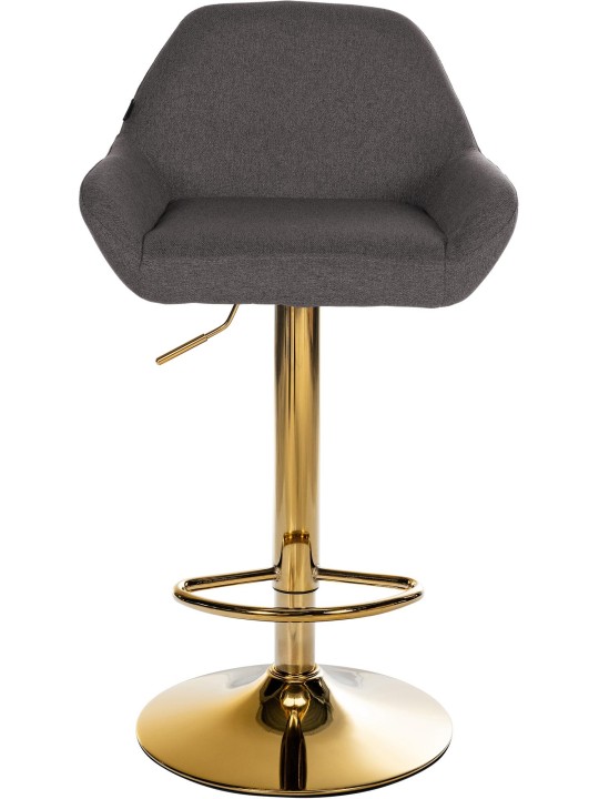 Lot de 2 Tabourets de Bar Braga Tissu Doré, gris foncé Lot de 2 Tabourets de Bar Braga Tissu Doré, gris foncé