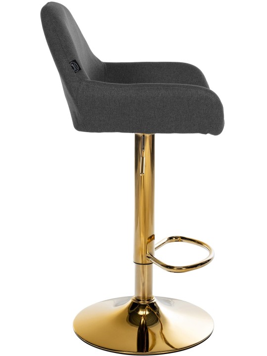 Lot de 2 Tabourets de Bar Braga Tissu Doré, noir