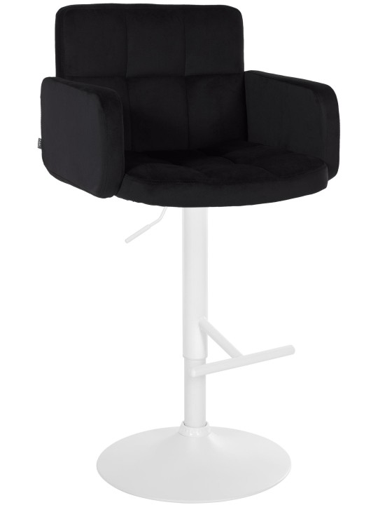 Tabouret de bar Los Angeles velours, noir
