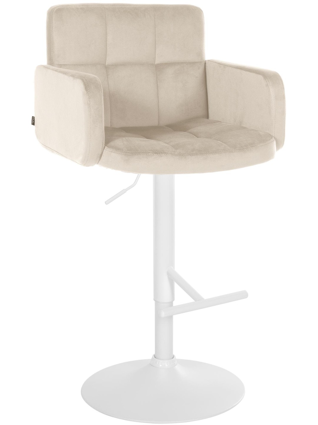 Tabouret de bar Los Angeles velours, crème