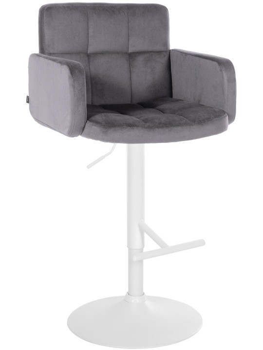 Tabouret de bar Los Angeles velours, gris foncé