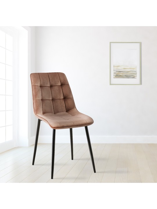 Chaise de salle à manger en velours Gifford, brun Chaise de salle à manger en velours Gifford, brun