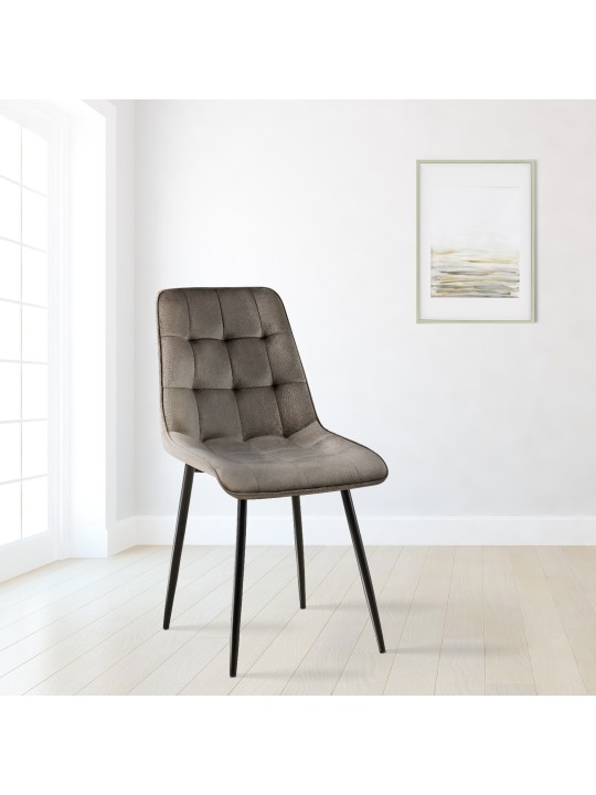 Chaise de salle à manger en velours Gifford, anthracite Chaise de salle à manger en velours Gifford, anthracite