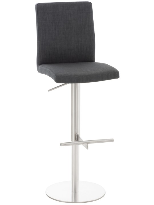 Tabouret de bar Cadiz tissu acier inoxydable, gris foncé Tabouret de bar Cadiz tissu acier inoxydable, gris foncé