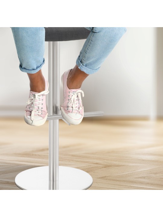 Lot de 2 tabourets de bar Cadiz tissu acier inoxydable, gris foncé Lot de 2 tabourets de bar Cadiz tissu acier inoxydable, gris foncé