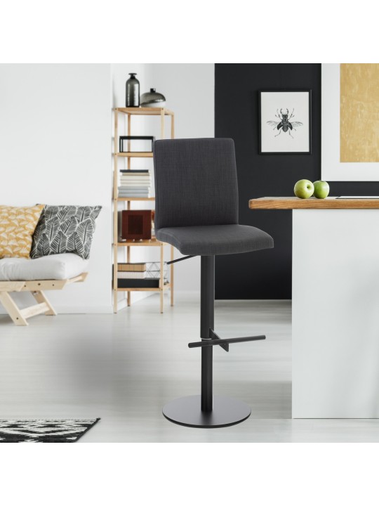 Lot de 2 tabourets de bar Cadix tissu, gris foncé Lot de 2 tabourets de bar Cadix tissu, gris foncé