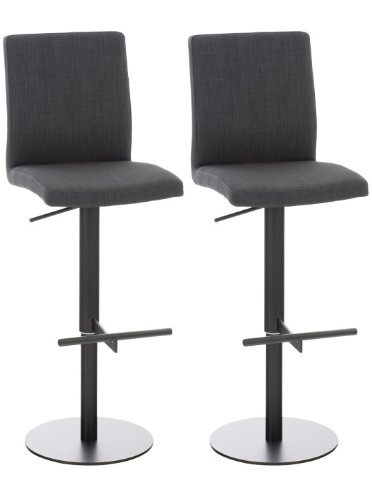 Lot de 2 tabourets de bar Cadix tissu, gris foncé Lot de 2 tabourets de bar Cadix tissu, gris foncé