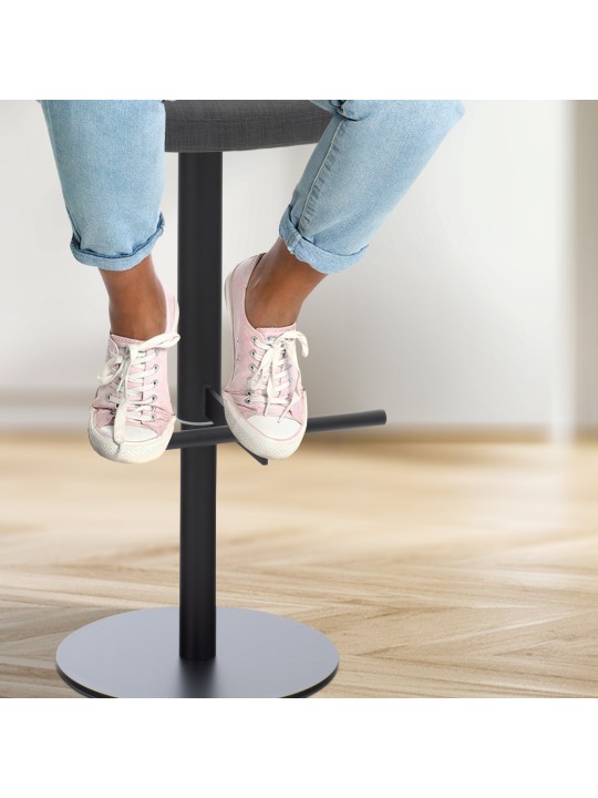 Lot de 2 tabourets de bar Cadix tissu, gris foncé Lot de 2 tabourets de bar Cadix tissu, gris foncé