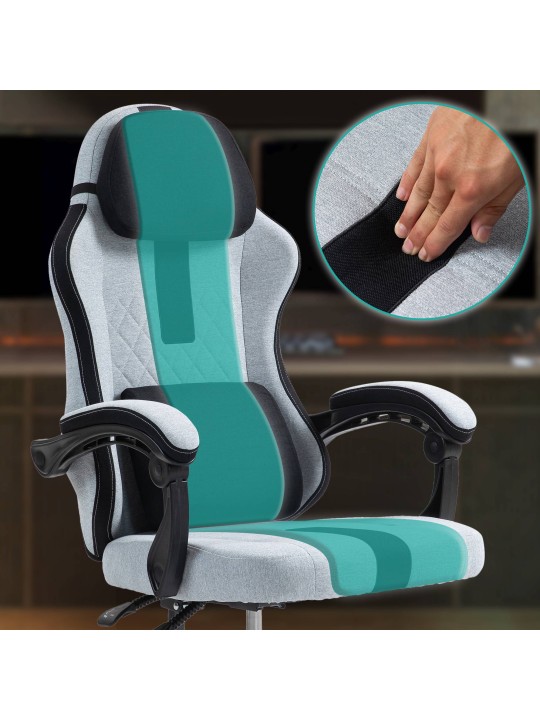 Chaise de bureau Miltona tissu, gris/noir Chaise de bureau Miltona tissu, gris/noir