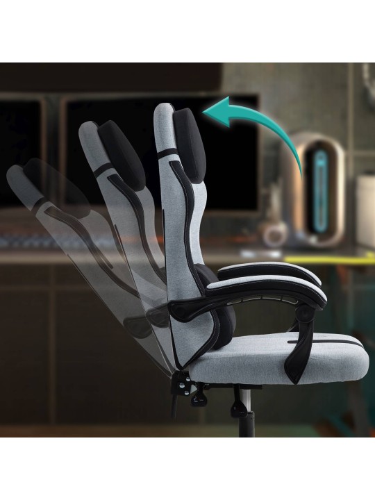 Chaise de bureau Miltona tissu, gris/noir Chaise de bureau Miltona tissu, gris/noir