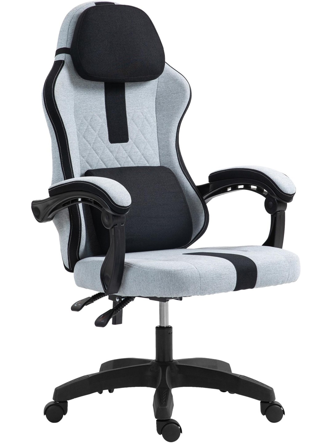 Chaise de bureau Miltona tissu, gris/noir