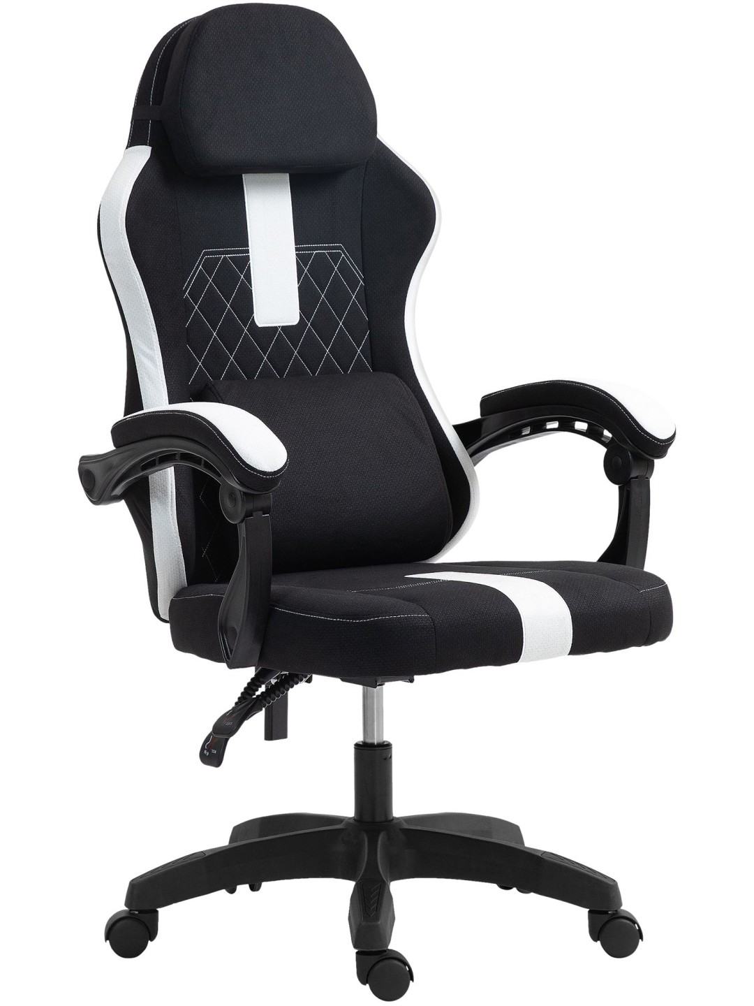 Chaise de bureau Miltona tissu, noir/blanc