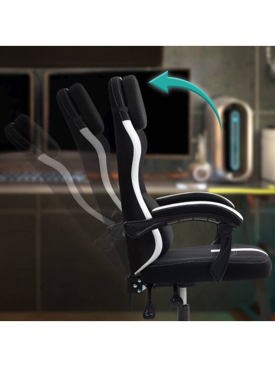 Chaise de bureau Miltona tissu, noir/blanc Chaise de bureau Miltona tissu, noir/blanc