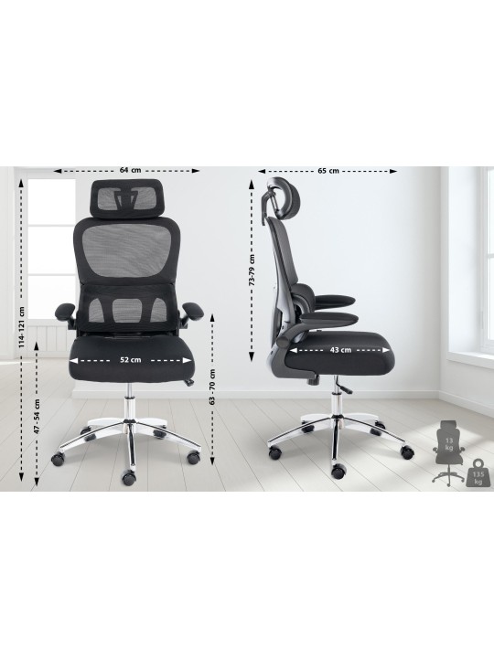 Chaise de bureau Overton, noir