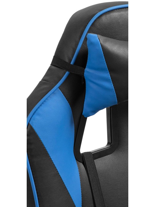 Chaise de bureau Orkney simili cuir, noir/bleu Chaise de bureau Orkney simili cuir, noir/bleu