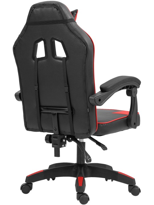 Chaise de bureau Orkney simili cuir, noir/rouge