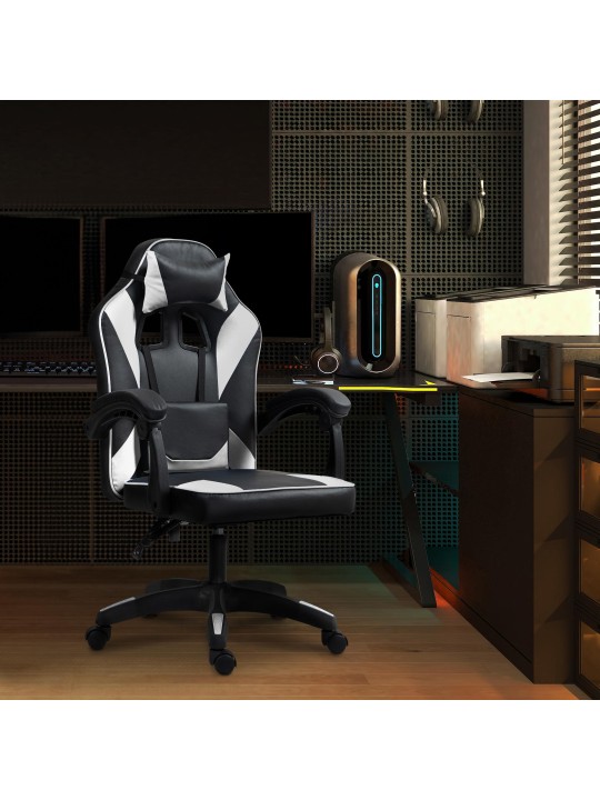 Chaise de bureau Orkney simili cuir, noir/blanc Chaise de bureau Orkney simili cuir, noir/blanc