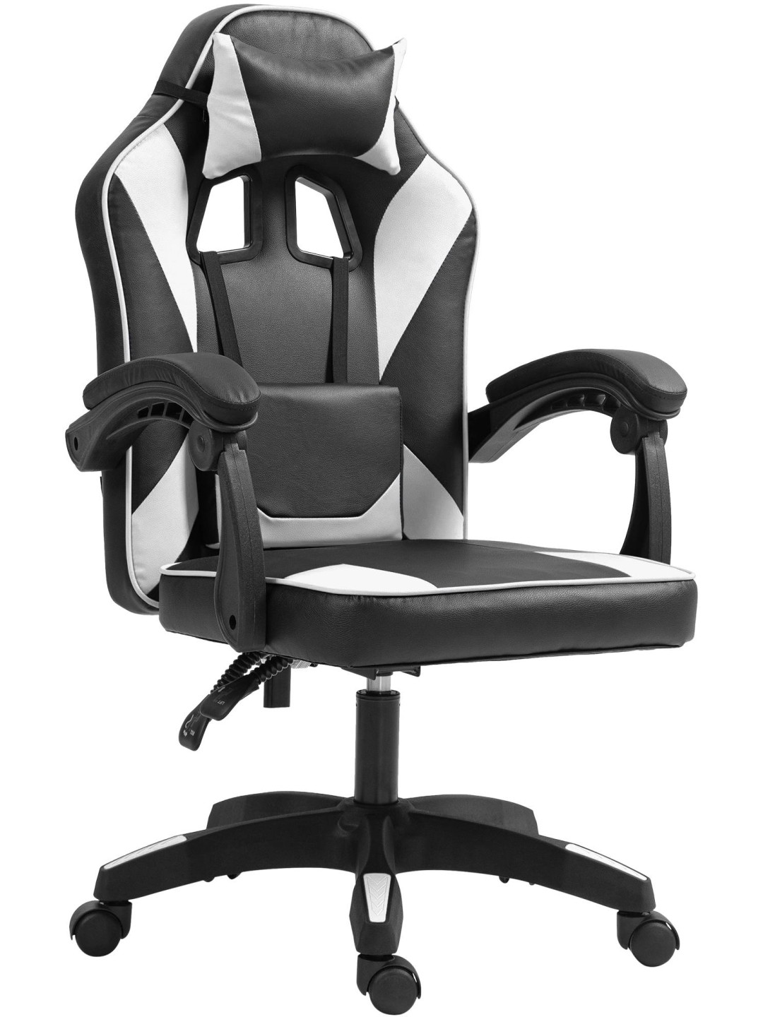 Chaise de bureau Orkney simili cuir, noir/blanc