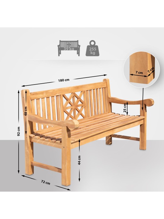 Banc en teck Florida 180 cm, teck Banc en teck Florida 180 cm, teck