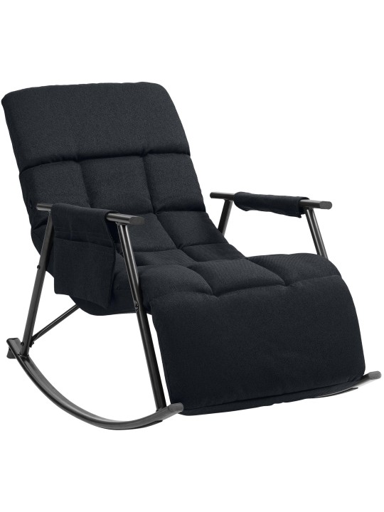 Fauteuil à bascule Cathy tissu, noir