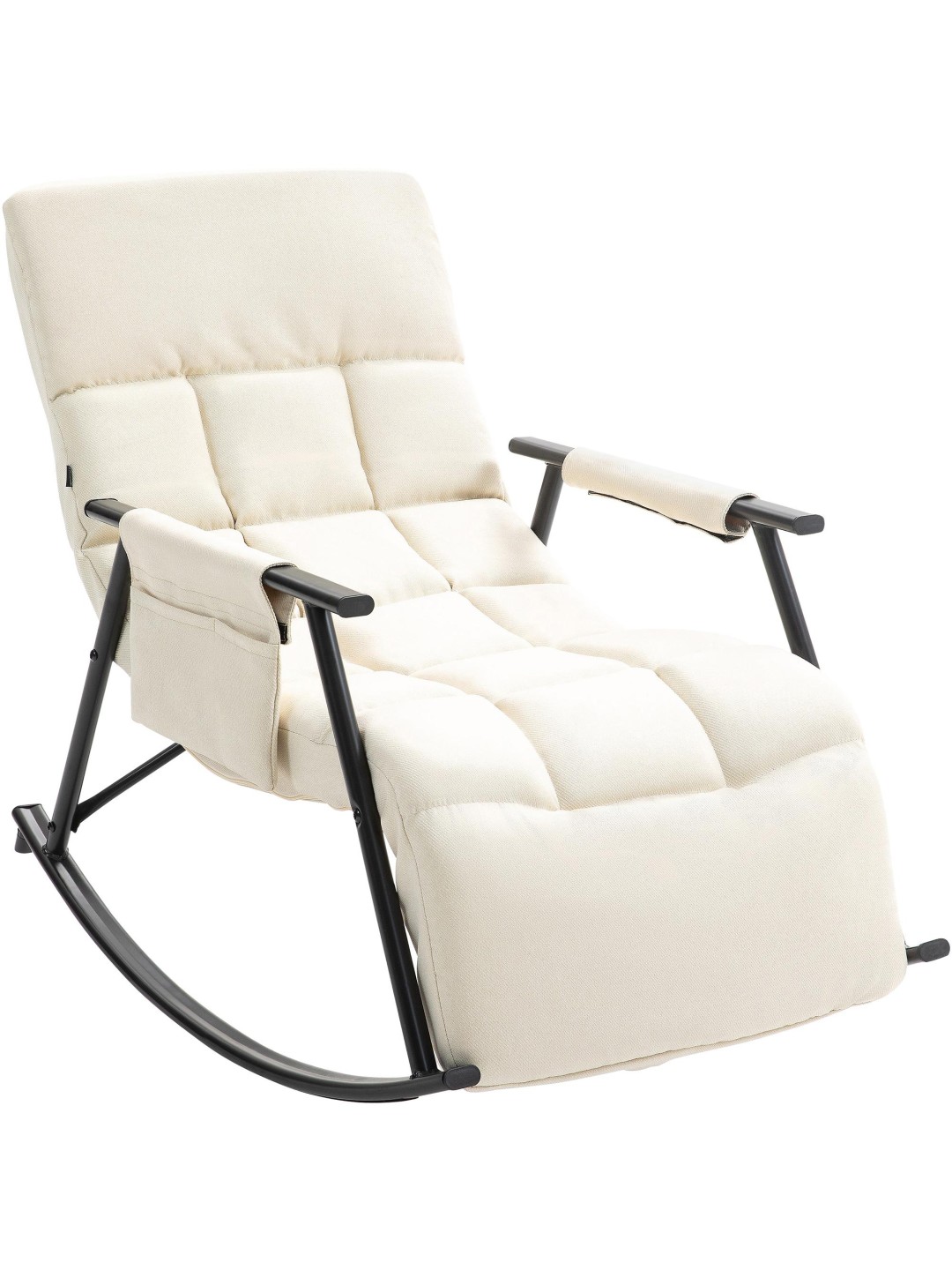 Fauteuil à bascule Cathy tissu, crème