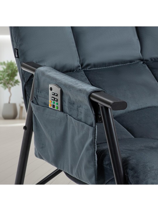 Rocking chair Cathy velours, gris foncé