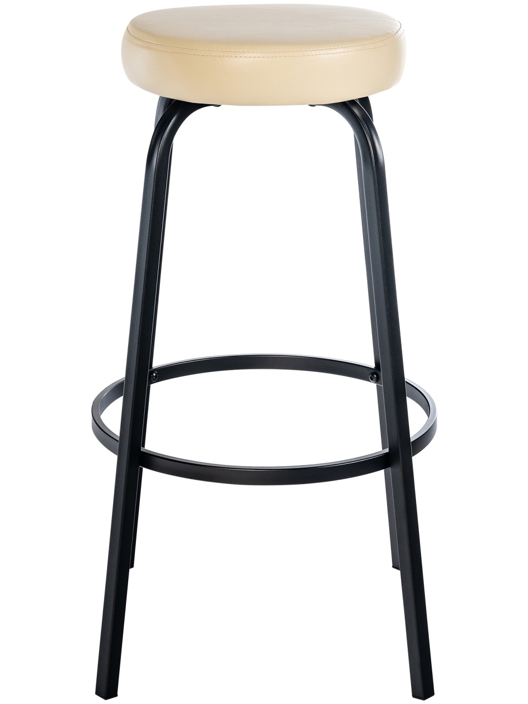 Tabouret de bar Kamari simili cuir, crème