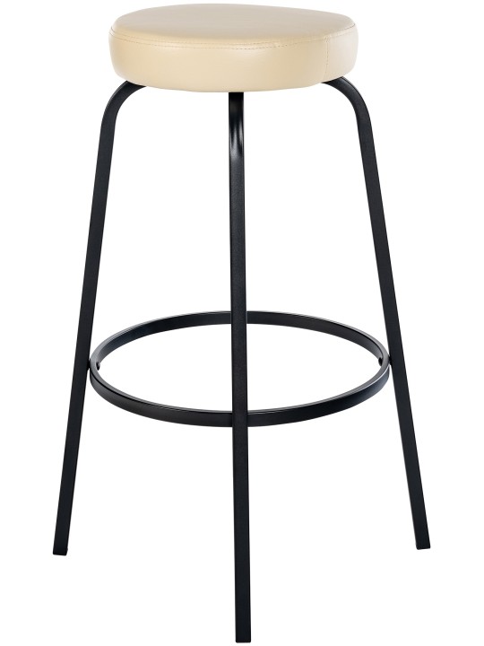 Tabouret de bar Kamari simili cuir, crème