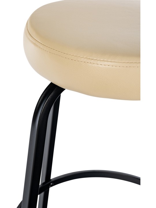 Tabouret de bar Kamari simili cuir, crème