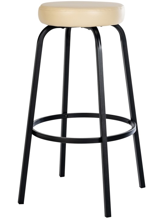 Tabouret de bar Kamari simili cuir, crème