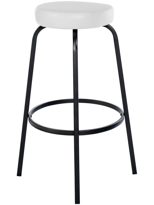 Tabouret de bar Kamari simili cuir, blanc