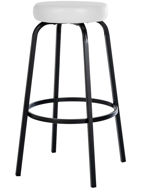 Tabouret de bar Kamari simili cuir, blanc